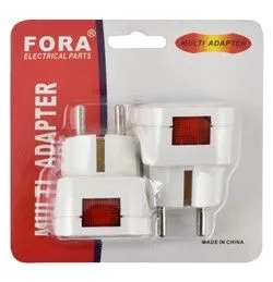 Fora White 2 Way Multi Adaptor - 2 Per Pack