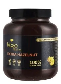 Naso Healthy Extra Hazelnut & Chocolate Spread With Stevia - Sugar Free, Gluten Free, Gmo Free - 375 Gr