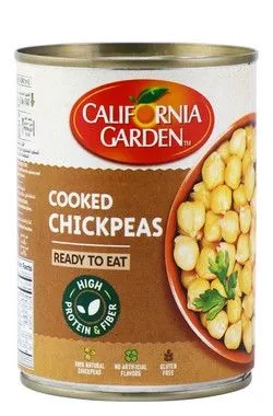 California Garden Cooked Chickpeas - Gluten Free, Artificial Flavors Free, High Protein - 400 Gr
