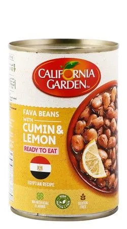 California Garden Egyptian Recipe Fava Beans With Cumin & Lemon - Gluten Free, Artificial Flavors Free - 450 Gr