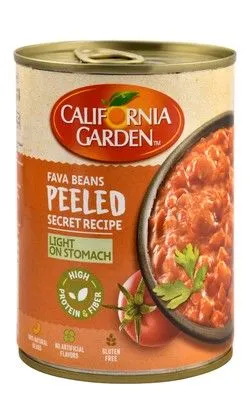 California Garden Secret Recipe Low Fat Peeled Fava Beans - Gluten Free, Artificial Flavors, High Fiber - 450 Gr