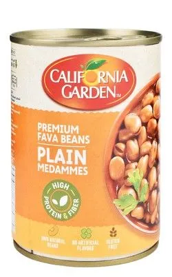California Garden Premium Fava Beans Plain Medammes - Gluten Free, Artificial Flavors Free - 450 Gr