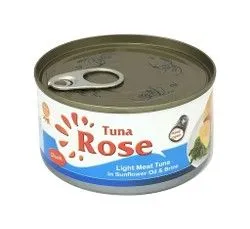 Rose Light Meat Tuna Chunks In Sunflower Oil & Brine - 185 Gr