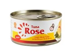 Tuna Rose Light Meat Solid Tuna In Sunflower Oil & Brine - 200 Gr