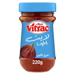 Vitrac Light Fig Jam - Preservatives Free, Artificial Flavors Free, Artificial Colors Free - 220 Gr