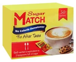 Sugar Match Sweetner (50 Sachets) - Calorie Free - 40 Gr