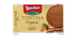 Loacker Tortina Original Milk Chocolate Coated Wafers Filled With Hazelnut Cream - 21 Gr