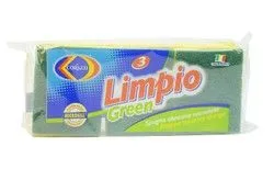 Corazzi Limpio Green Antibacterial Scouring Sponges - 3 Per Pack