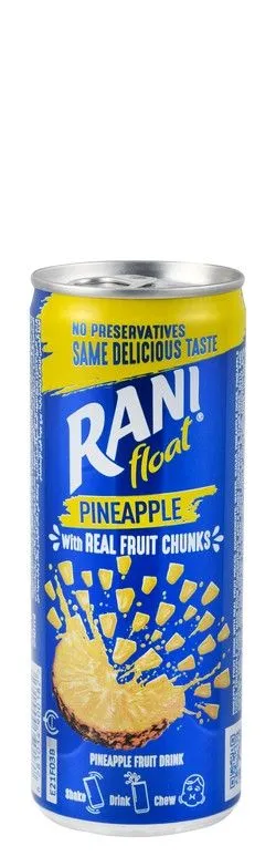 Rani Pineapple Float Drink With Real Fruit Pieces - Preservatives Free - 240 Ml