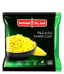 Sunbulah Frozen Sweet Corn - Gmo Free, Preservatives Free - 450 Gr