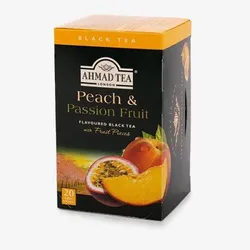 Ahmad Tea Peach & Passion Fruit Black Tea Bags With Fruit Pieces - 20 Per Pack