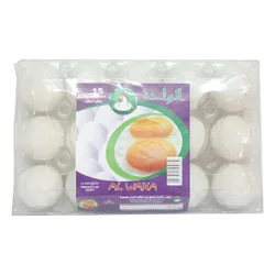 Al Wahaa White Eggs - 15 Pieces