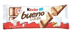 Kinder Bueno White Chocolate Coated Bars Filled With Hazelnut Cream (2 Pieces) - 39 Gr