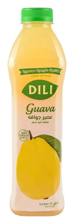 Dili Natural Guava Juice - Artificial Colors Free, Artificial Flavors Free, Artificial Preservatives Free - 1 L