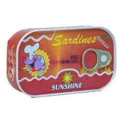 Sunshine Sardines Chili In Vegetable Oil & Salt Solution - 125 Gr