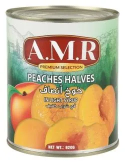 Amr Peach Halves In Light Syrup - 820 Gr