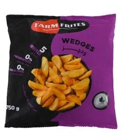 Farm Frites Frozen Potato Wedges - Vegan, Cholesterol Free, Gluten Free - 750 Gr