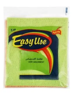 Easy Use Green & Orange Sponge Cloths - 2 Per Pack