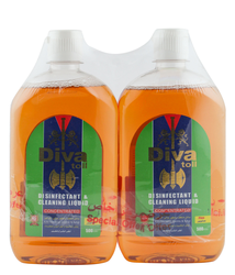Diva Toll Concentrated Disinfectant & Cleaning Liquid (Twin Pack) - 2 X 500 Gr