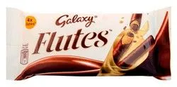 Galaxy Flutes Milk Chocolate Coated Wafer Rolls (4 Pieces) - 45 Gr
