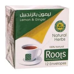 Roots Natural Lemon & Ginger Tea Bags - 12 Per Pack