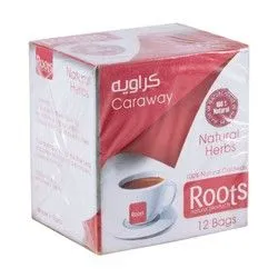 Roots Natural Caraway Tea Bags - Artificial Colors Free, Artificial Flavors Free, Artificial Preservatives Free - 12 Per Pack