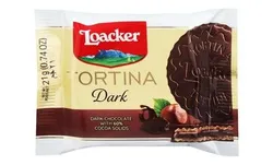 Loacker Tortina Dark Chocolate Coated Wafers With 60% Cocoa Solids - 21 Gr