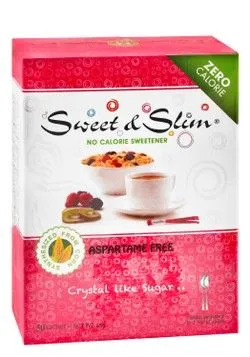 Sweet & Slim Zero Calorie Sweetener - Aspartame Free - 50 Per Pack
