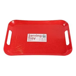 M-Design Plastic Medium Serving Tray With Handles Red - 39X27Cm