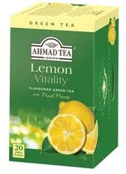 Ahmad Lemon Vitality Green Tea Bags With Fruit Pieces - 20 Per Pack