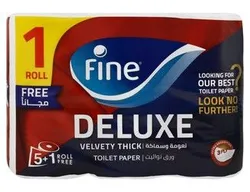 Fine Deluxe Toilet Rolls 3Ply (5+1 Free) - 6 Per Pack