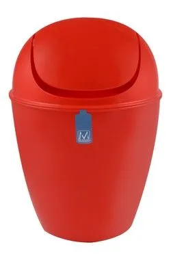 M-Design Red 5L Plastic Dustbin - 1 Pcs
