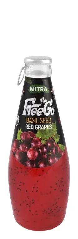 Mitra Free Go Basil Seed Drink Red Grapes Flavor - 290 Ml