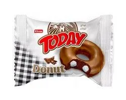 Elvan Today Chocolate Coated Donut Cake With Cream Filling - 1 Pcs
