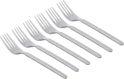Stainless Table Forks Set 6 Pieces - Silver (Assorted Color And Shape)
