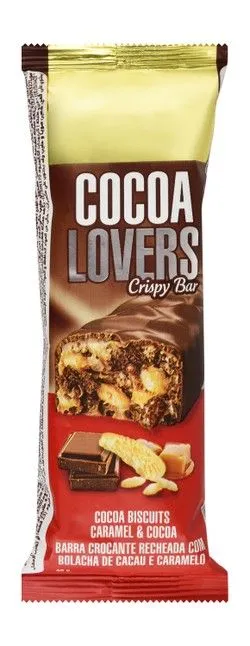 Cocoa Lovers Crispy Chocolate Bar With Biscuits, Caramel & Cocoa - 40 Gr
