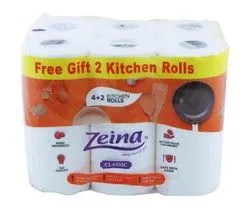 Zeina Classic Kitchen Towel Rolls (4+2 Free) - 6 Per Pack