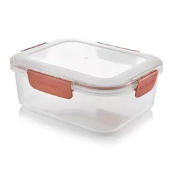 M - Design Food Container Clear With Red Clips - 1.6 Liters