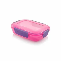 M-Design Lunch Box With Tay Pink/Purplr Clips - 600Ml
