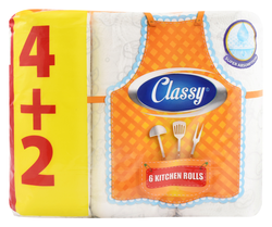 Classy Kitchen Towel Rolls (4+2 Free) - 6 Per Pack