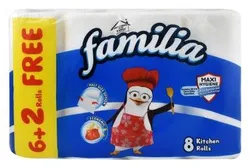 Familia Antibacterial Kitchen Towel Rolls (6+2 Free) - 8 Per Pack