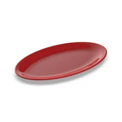 M Desighn Inspire Melamine Oval Serving Platter- Red - 38Cm