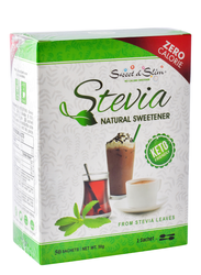 Sweet & Slim Keto Friendly Stevia Natural Sweetener (50 Sachets) - Calorie Free, Gmo Free - 50 Gr