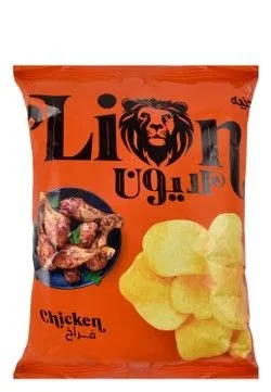 Lion Chicken Potato Chips - No Added Preservatives, Artificial Colors Free - 50 Gr