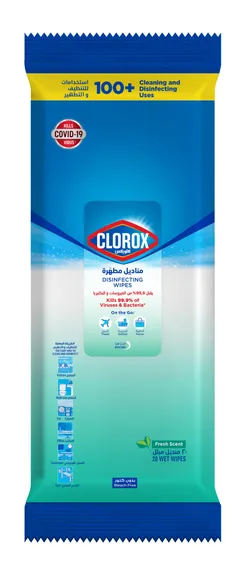 Clorox Disinfecting Wet Wipes Fresh Scent - Bleach Free - 20 Tissues