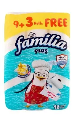 Familia Plus Antibacterial Kitchen Towel Rolls (9+3 Free) - 12 Per Pack