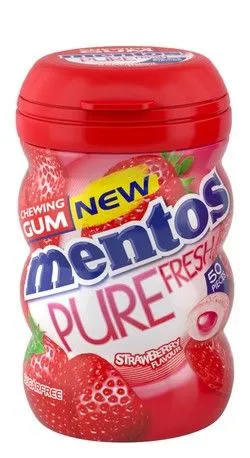 Mentos Pure Fresh Chewing Gum Strawberry Flavor - Sugar Free - 50 Per Pack