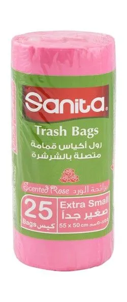 Sanita Xs Trash Bags Rose Scent (55X50Cm) - 25 Per Pack