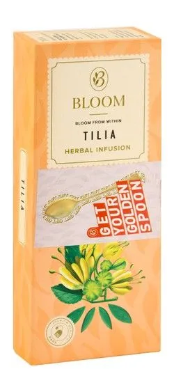 Bloom Tilia Herbal Infusion Tea Bags With Free Golden Spoon - 20 Per Pack