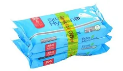 Extra Hygiene Soft Wet Wipes With Vitamin E - Alcohol Free - 3 X 40 Tissues